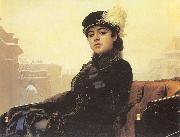 Kramskoy, Ivan Nikolaevich Portrait of a Woman Norge oil painting reproduction